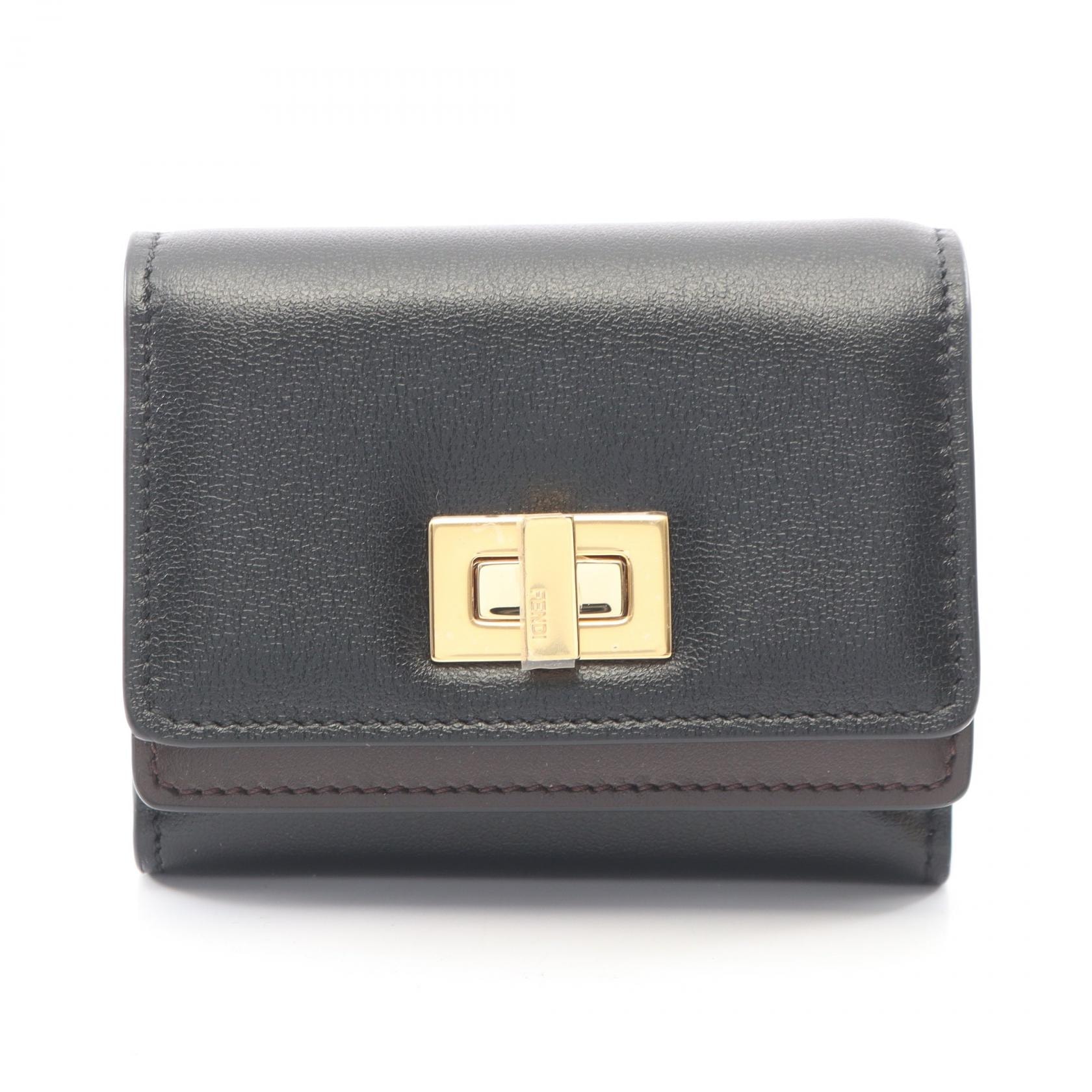 フェンディ FENDI WAY ウェイ 三つ折り財布 財布 レザー レディース ブラック系 / ブラウン系 8M0555AWR7F1DDQ 【新品】