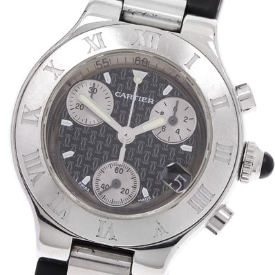 カルティエ クロノスカフ デイト W10198U2 レディース 【中古】