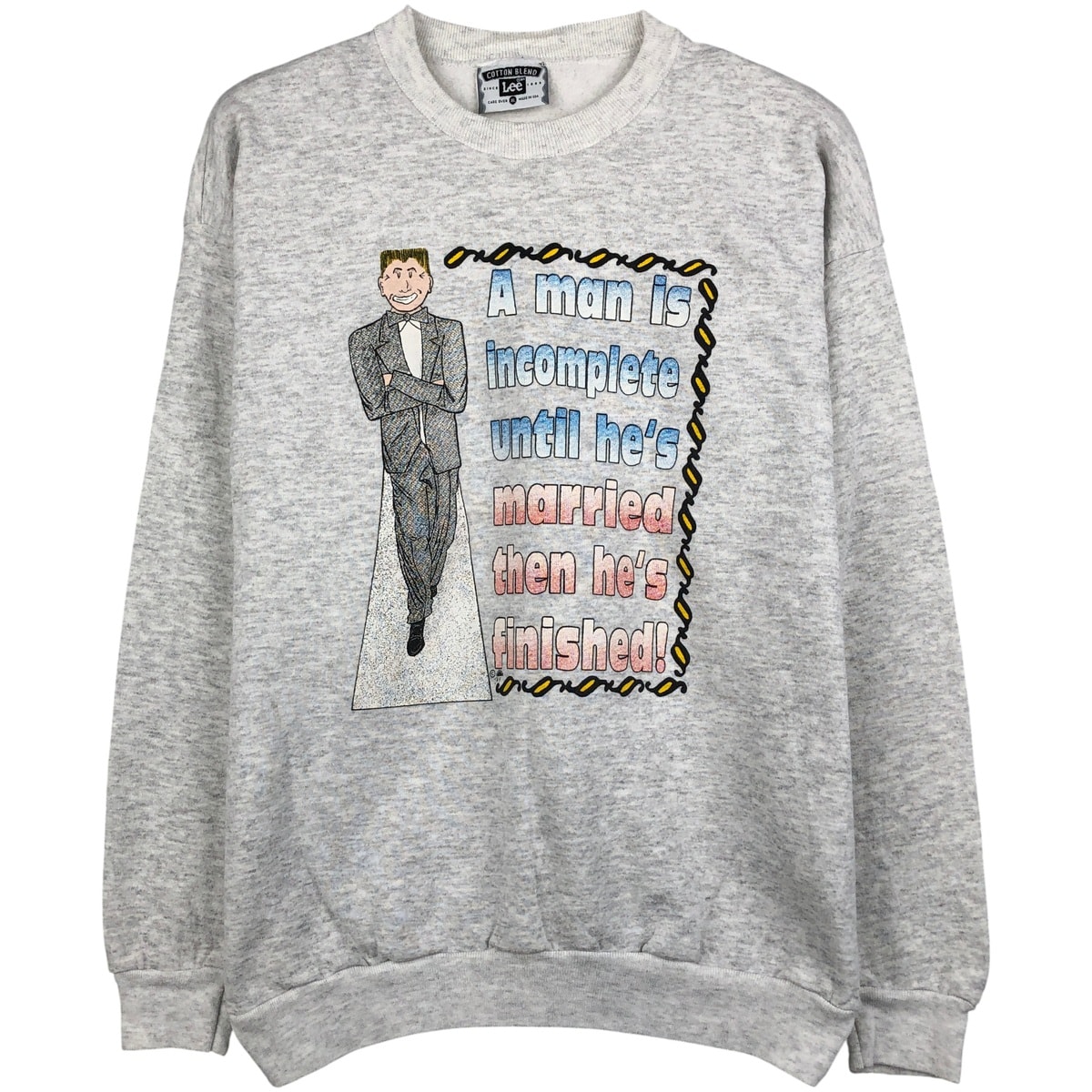 古着 90年代 Lee HEAVYWEIGHT プリントスウェットシャツ トレーナー USA製 メンズXL相当 ヴィンテージ/eaa597500