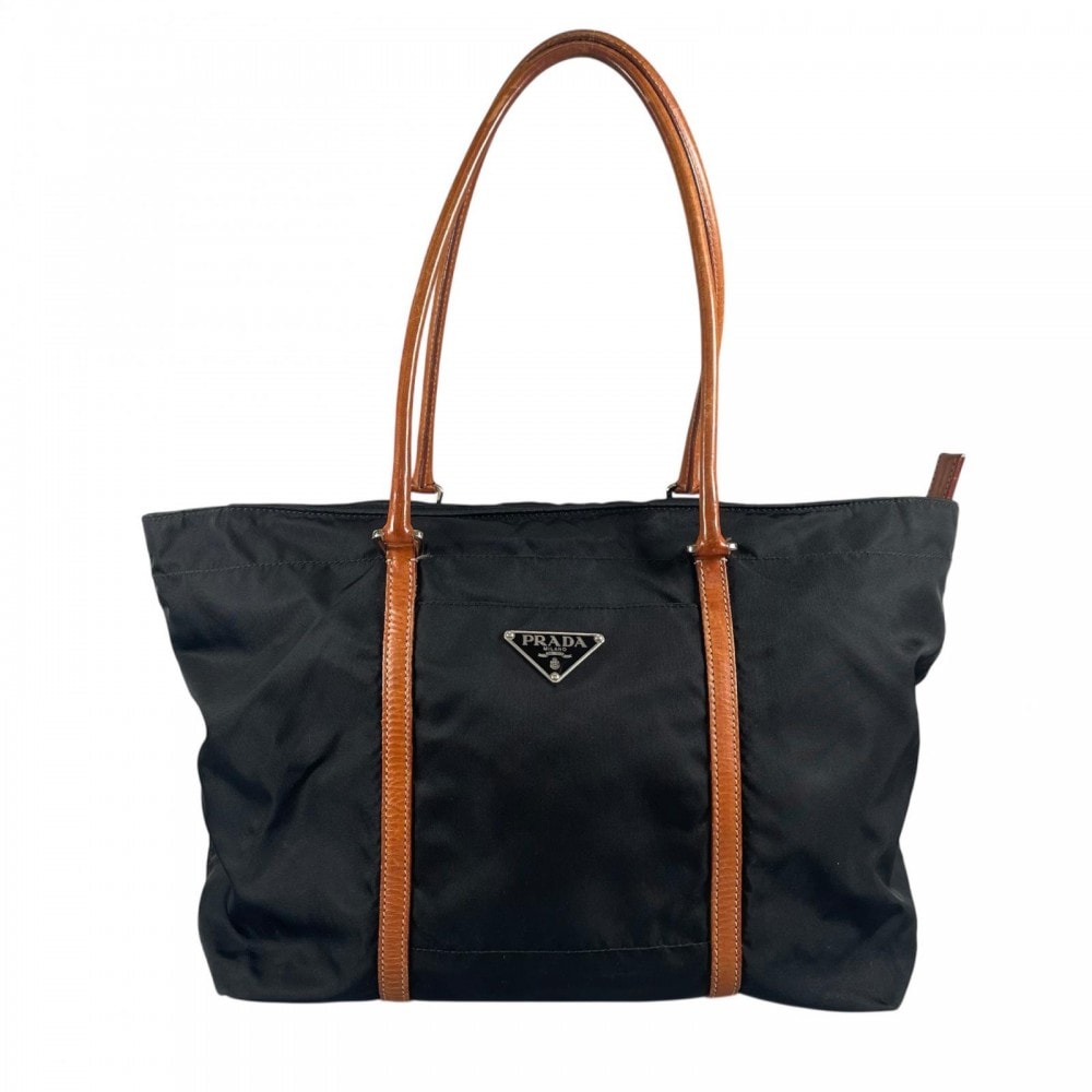 PRADA プラダ ハンドバッグ BR2311 ナイロン ブラック 黒 シルバー金具 レディース【中古品】