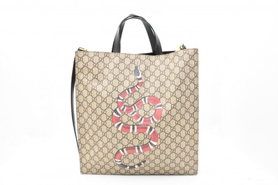 グッチ GGスプリーム 2Way トートバッグ スネーク 450950