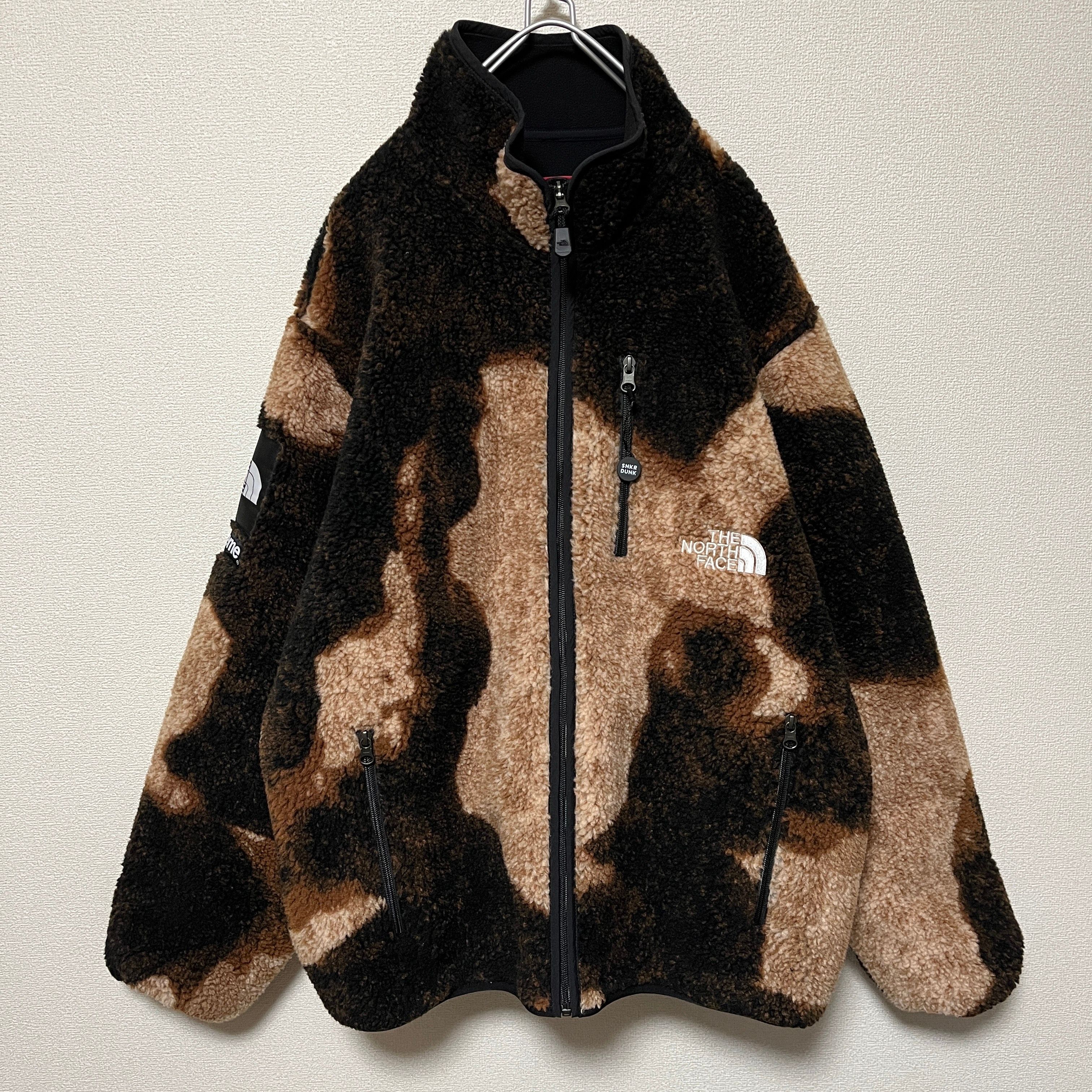 Supreme x The North Face Bleached Denim Print Fleece Jacket "Black"