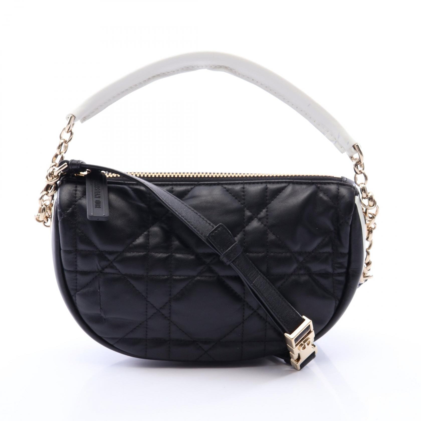 ディオール Dior VIBE ホーボー カナージュ 2WAY ショルダーバッグ バッグ レザー レディース ブラック系 / ホワイト系 【中古】