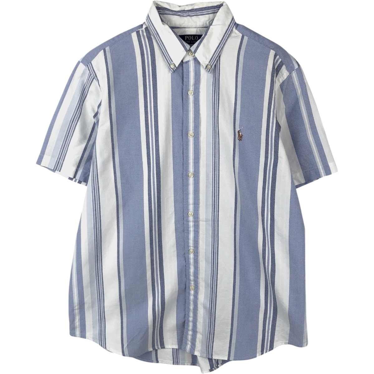 古着 ラルフローレン Ralph Lauren POLO RALPH LAUREN CLASSIC FIT 半袖 ボタンダウン ストライプシャツ メンズL相当/eaa665081