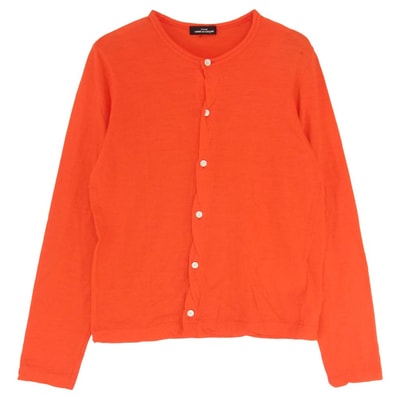 tricot COMME des GARCONS トリココムデギャルソン カーディガン TH-T014 AD2002 製品染め ウール ニット カーディガン レッド系 サイズ表記無【中古】