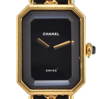 値下 シャネル CHANEL H0001 プルミエール GP/レザー クォーツ レディース 良品 M#145774