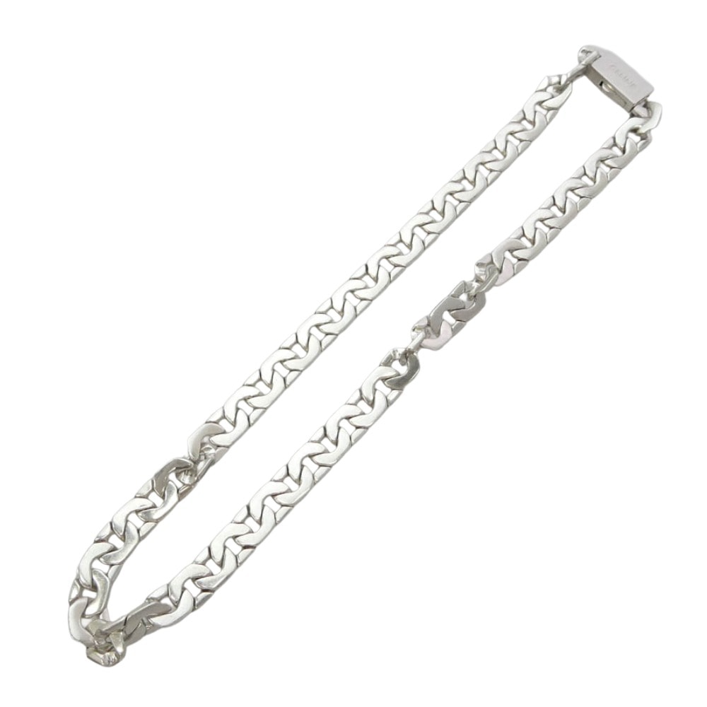 CELINE セリーヌ 461EE6SIL Mesh Necklace in Sterling Silver with Rhodium finish シルバー925 メッシュチェーン ネックレス シルバー系【極上美品】【中古】