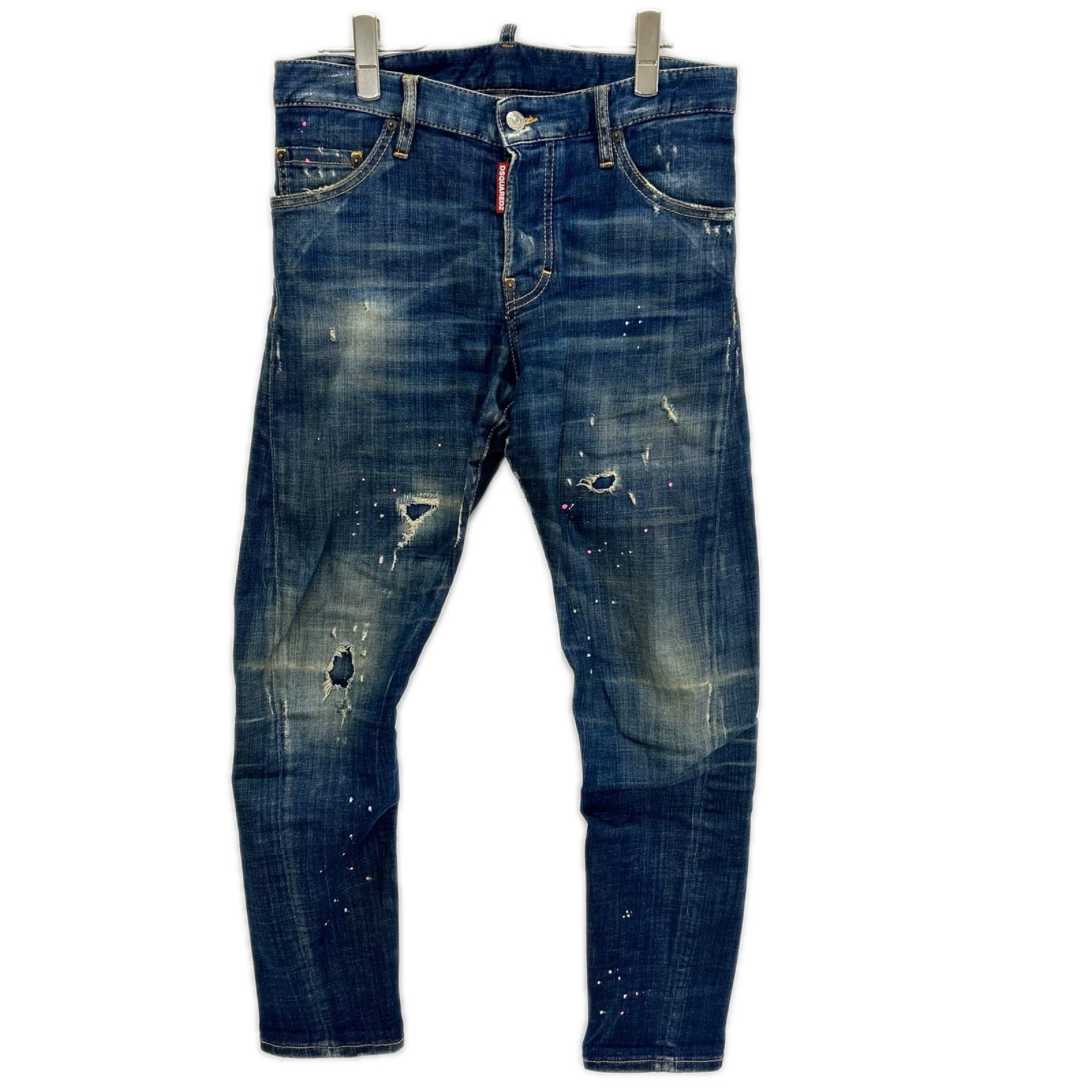 ディースクエアード S74LB0541 ネイビー Sexy Twist Jean ボタンフライデニムパンツ 42