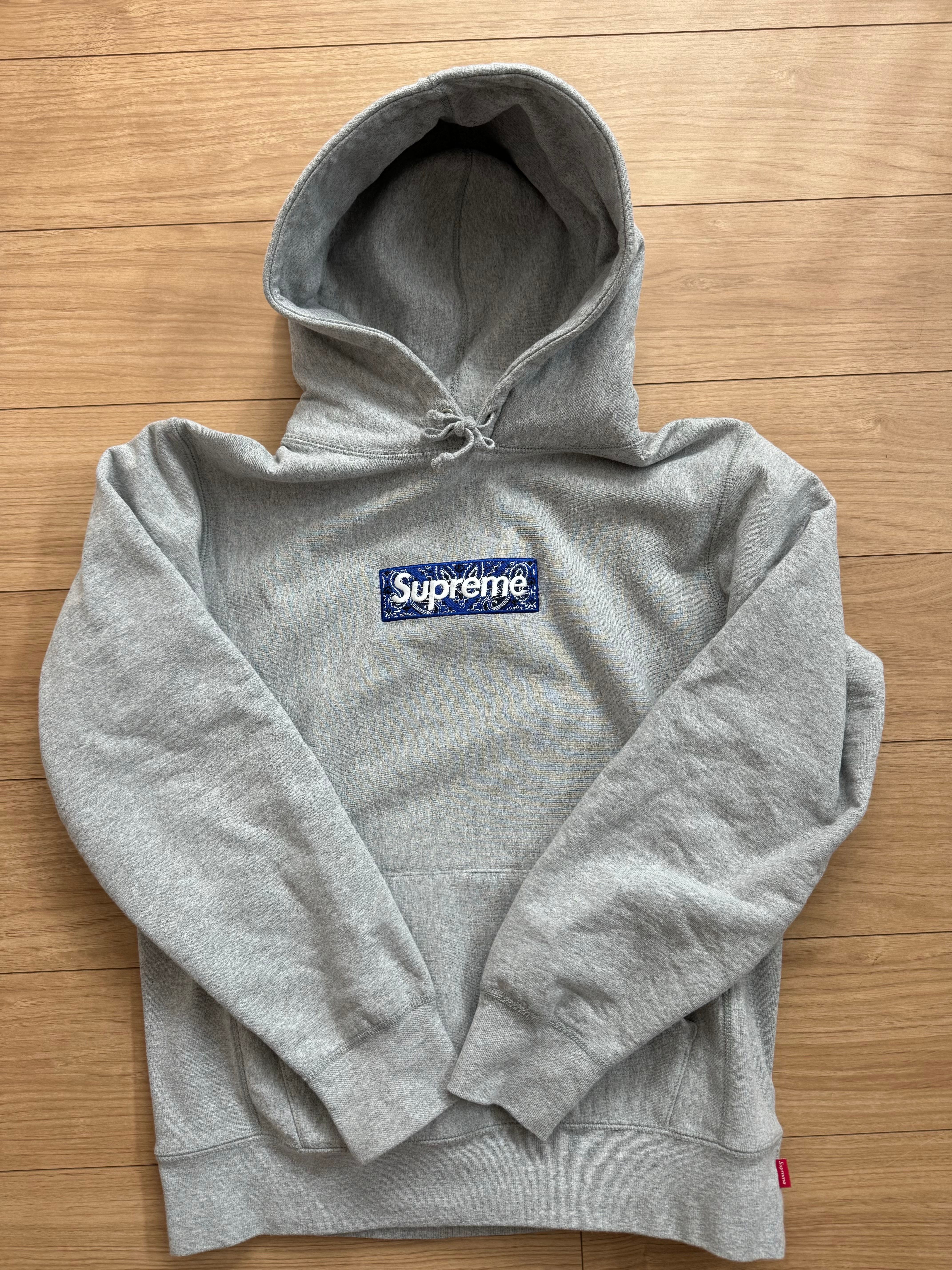 Supreme Bandana Box Logo Hooded Sweatshirt "Grey"