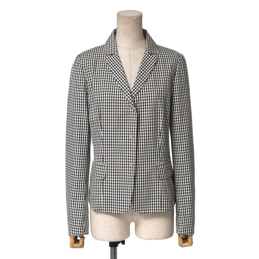 ■美品■S Max Mara エス マックスマーラ テーラードジャケット サイズ38 ギンガムチェック ブレザー シングルジャケット ブランド古着【中古】20260121/RA7264
