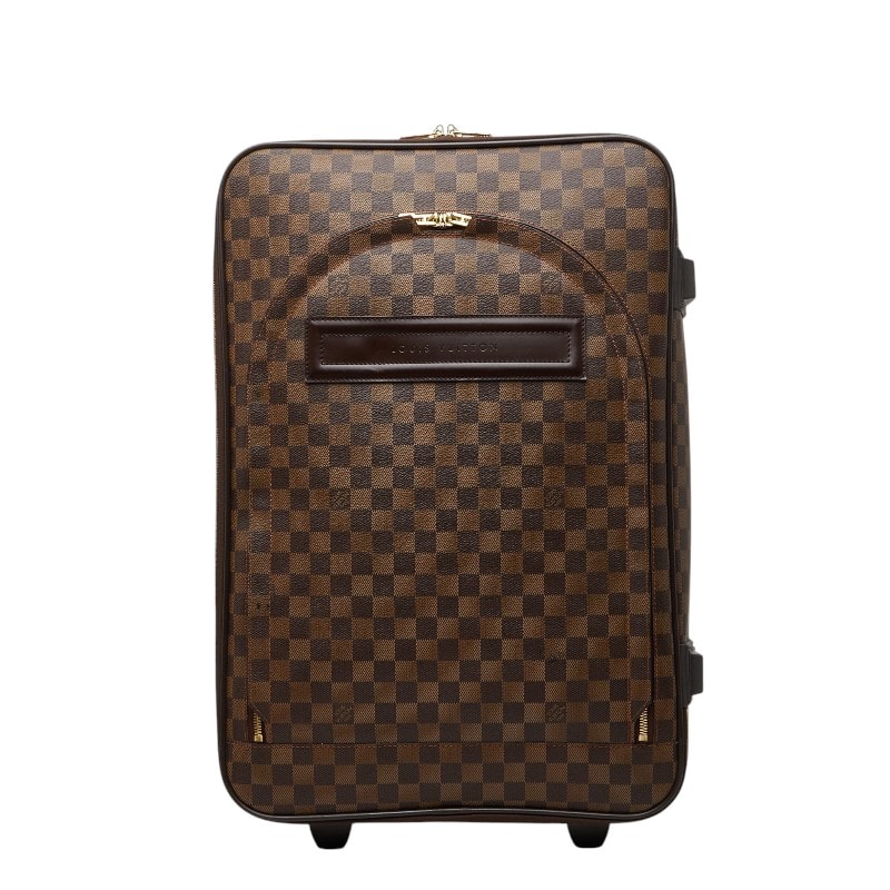 ルイ ヴィトン ダミエ ぺガス55 キャリーバッグ スーツケース N23294 ブラウン PVC レザー レディース LOUIS VUITTON 【中古】