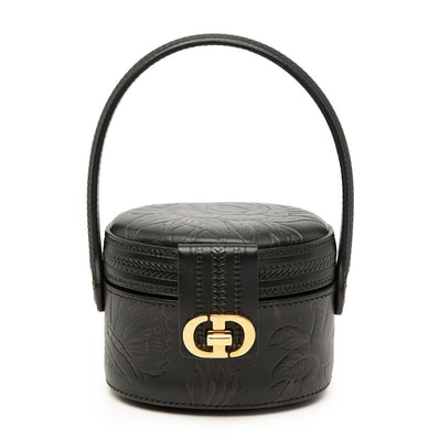 ディオール CDロゴ バニティバッグ ミニハンドバッグ ブラック レザー レディース Dior 【中古】