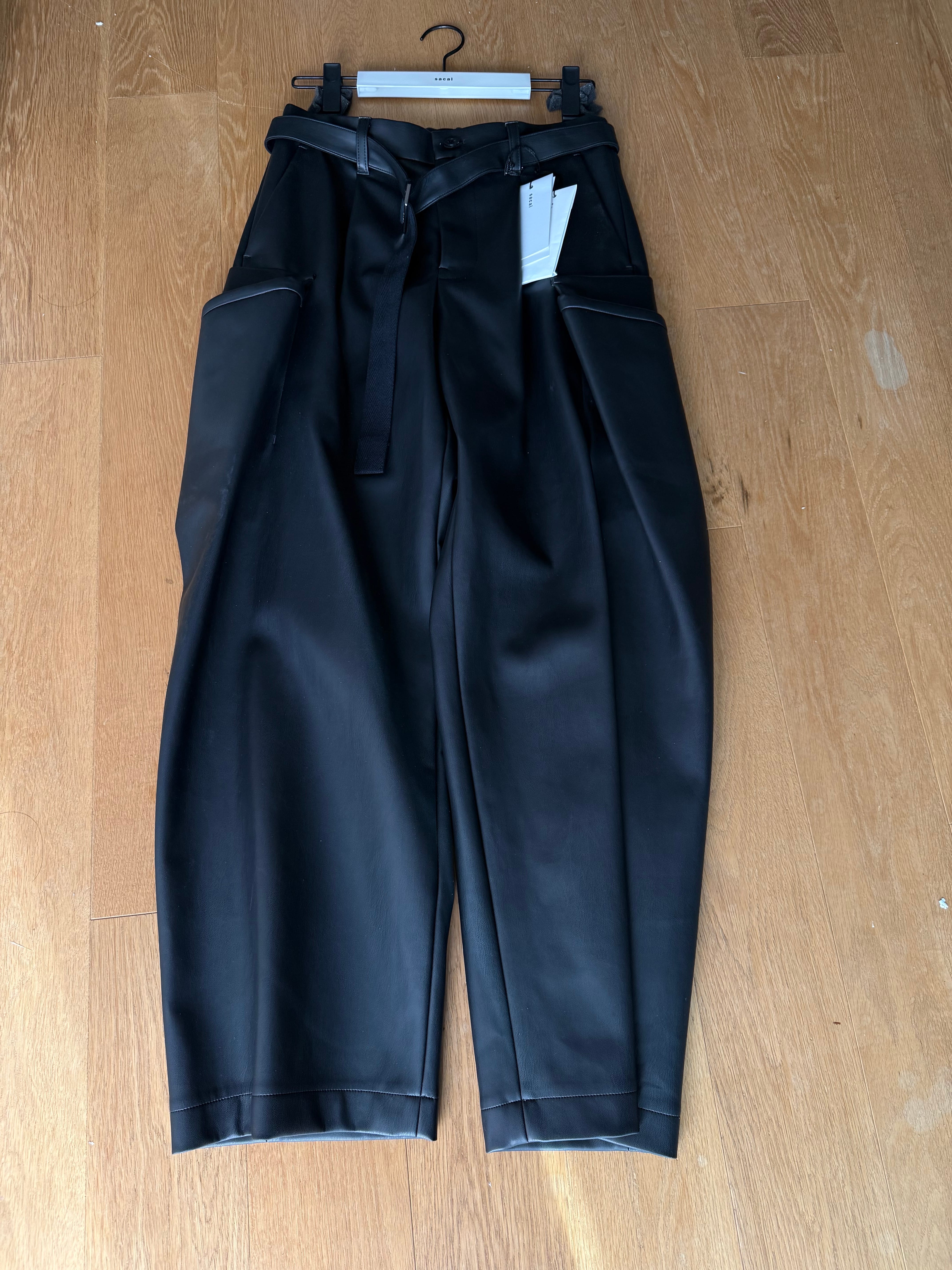 sacai Faux Leather Pants "Black"