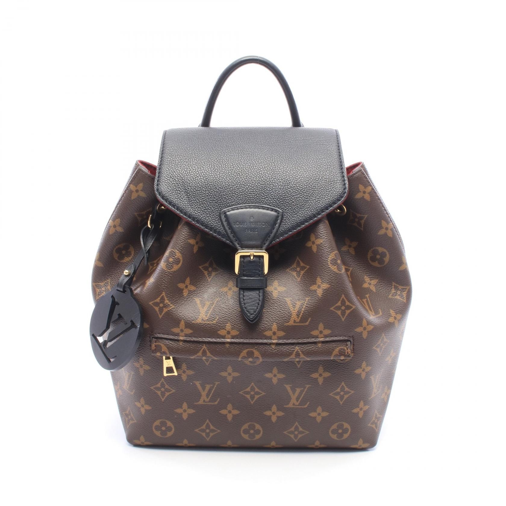 ルイ・ヴィトン LOUIS VUITTON モンスリ NM PM モノグラム リュックサック バックパック バッグ PVCコーティングキャンバス レザー レディース ブラウン系 / ブラック系 M45515 【中古】