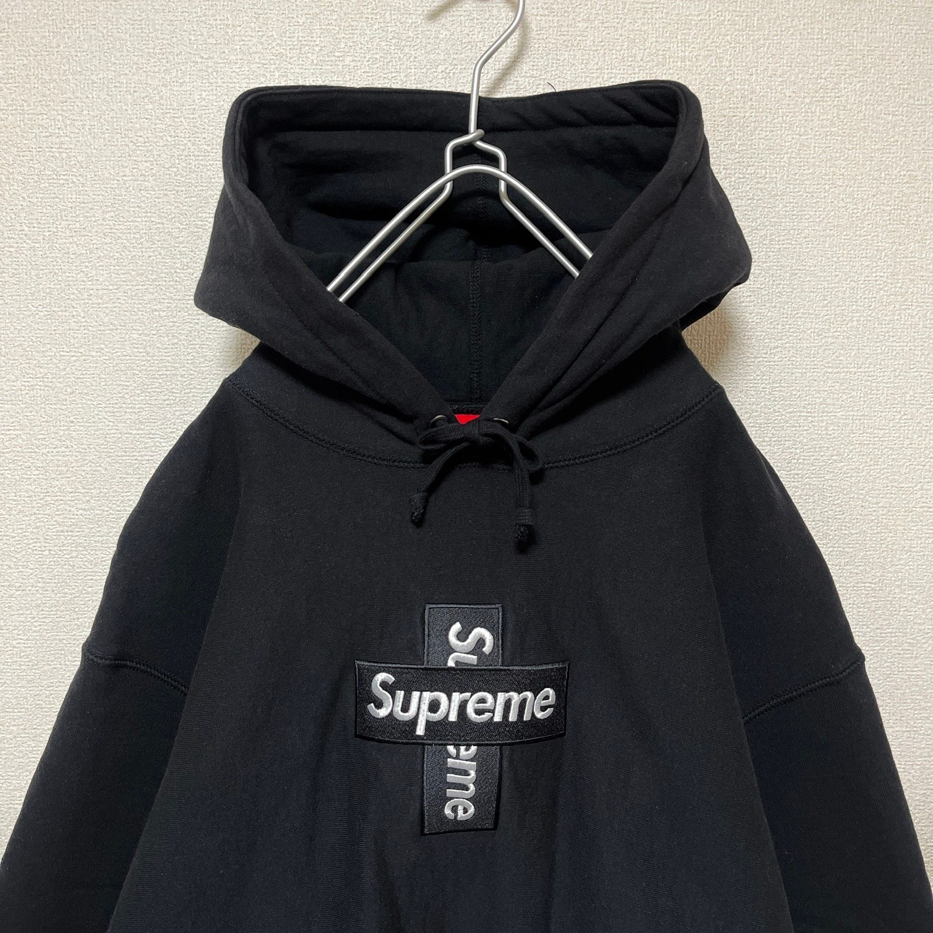 Supreme Cross Box Logo Hooded Sweatshirt "Black"