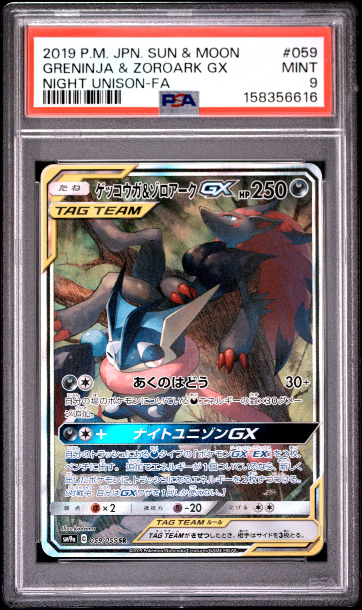 ゲッコウガ&ゾロアークGX SR: SA[SM9a 059/055](強化拡張パック