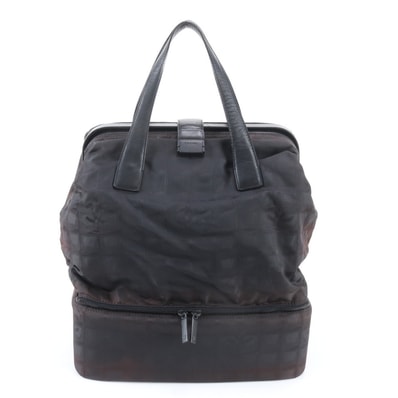 ■美品 シャネル ニュートラベルライントート バッグ レザー×ナイロン