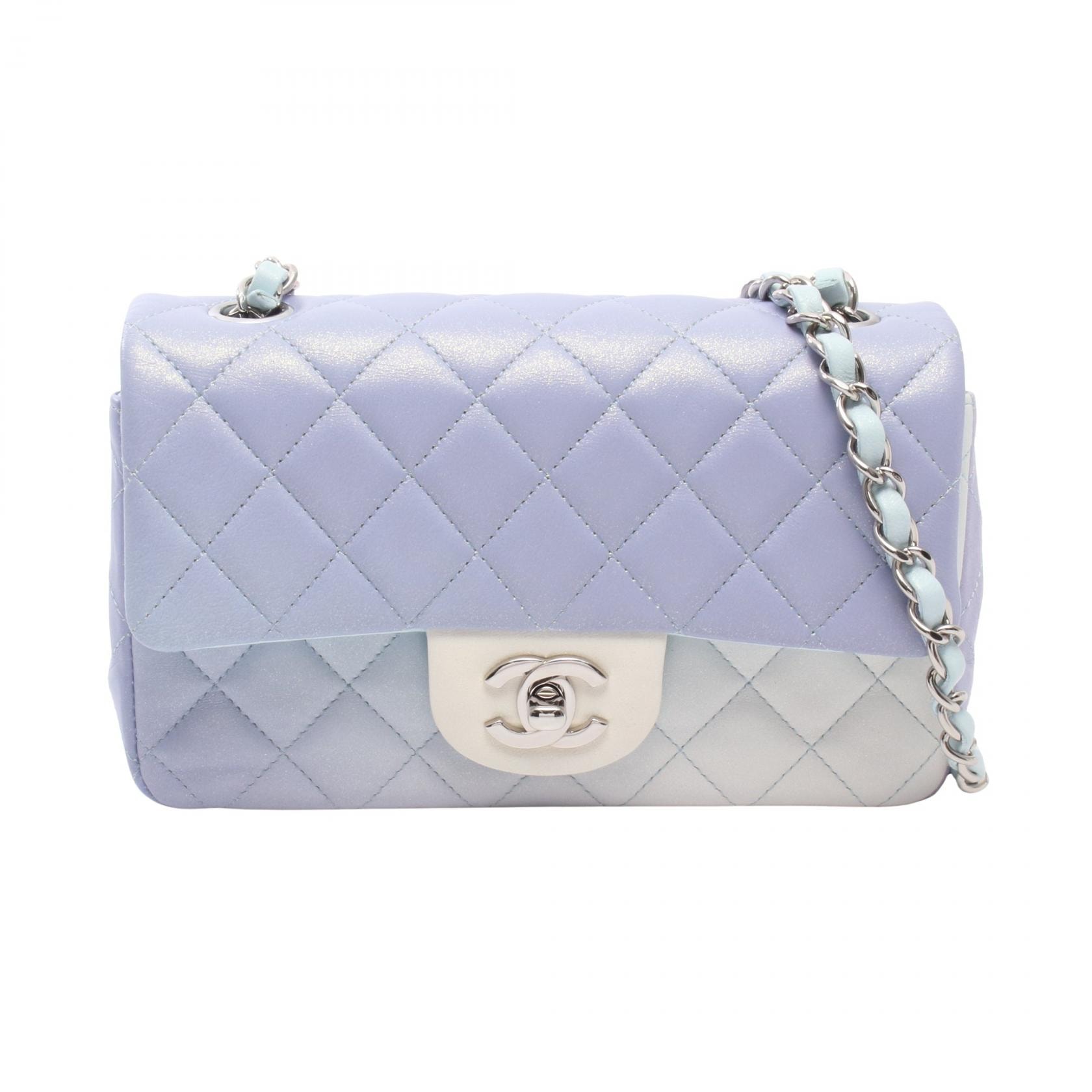 シャネル CHANEL ミニマトラッセ20 ショルダーバッグ バッグ レザー レディース パープル系 / ホワイト系 / ブルー系 A69900 【中古】