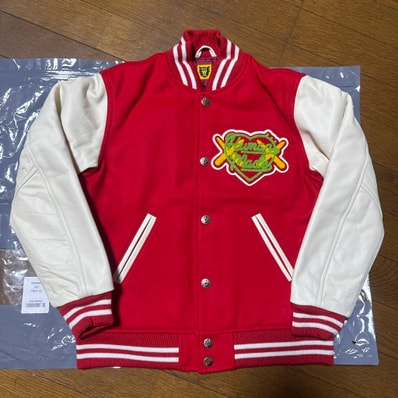 HUMAN MADE x KAWS Made Varsity Jacket Kids "Red"