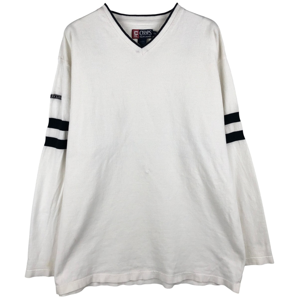 古着 ラルフローレン Ralph Lauren CHAPS チャップス Vネック ロングTシャツ ロンT メンズXXL相当/eaa608336