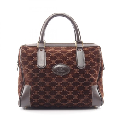 セリーヌ CELINE マカダム ハンドバッグ バッグ スウェード レザー レディース ブラウン系 【中古】
