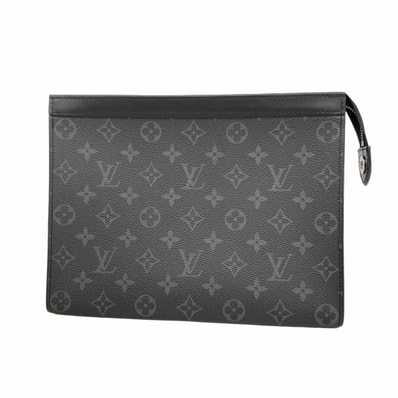 ★最終価格【6fa0725】ルイヴィトン クラッチバッグ モノグラム・エクリプス ポシェットヴォワヤージュMM M61692 ブラック【中古】メンズ