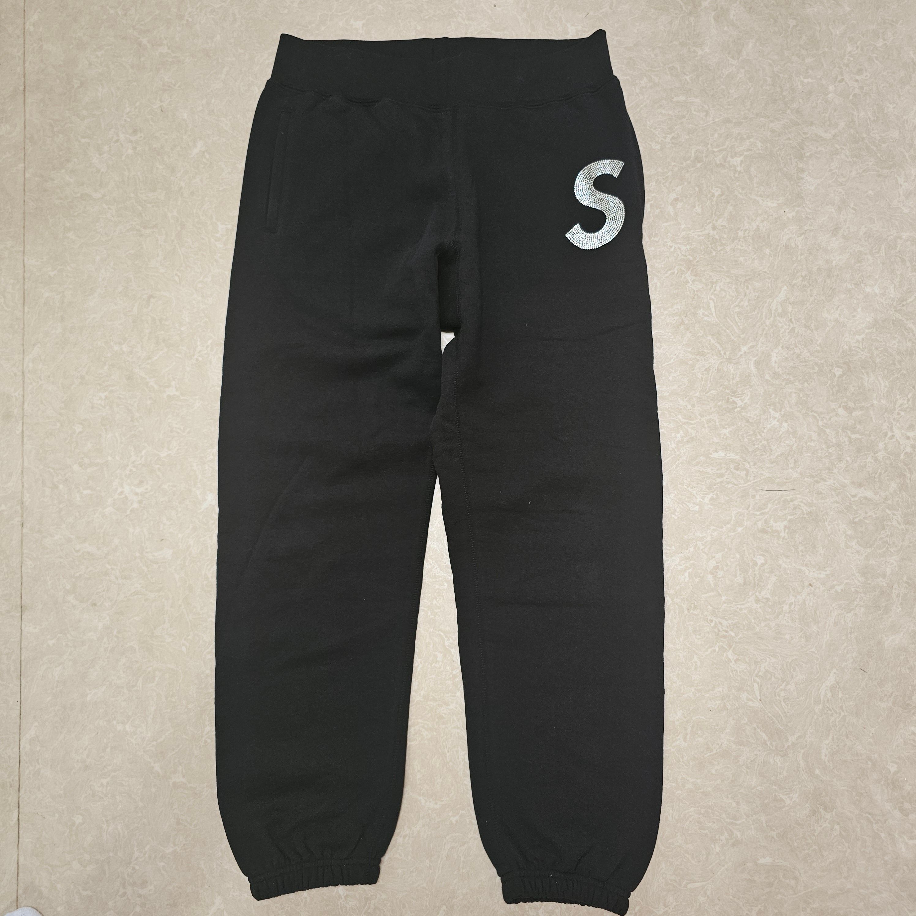 Supreme x Swarovski S Logo Sweatpant "Black"