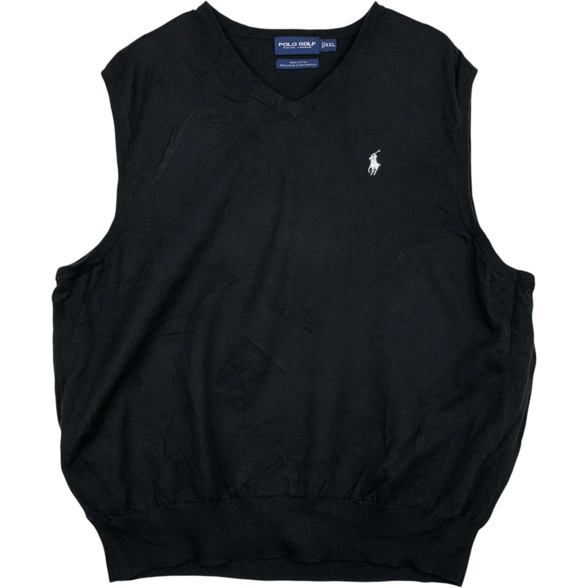 古着 ラルフローレン Ralph Lauren POLO GOLF ポロゴルフ Vネック コットンニットベスト メンズXXL相当/rab181084