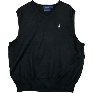 古着 ラルフローレン Ralph Lauren POLO GOLF ポロゴルフ Vネック コットンニットベスト メンズXXL相当/rab181084