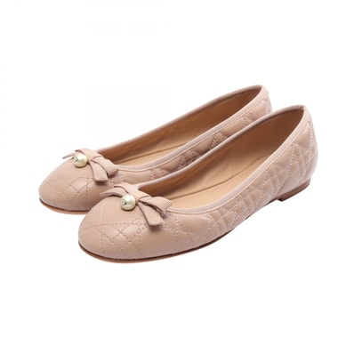 ディオール Dior DIORバレリーナ カナージュ パンプス 靴 レザー レディース ピンク系 【中古】