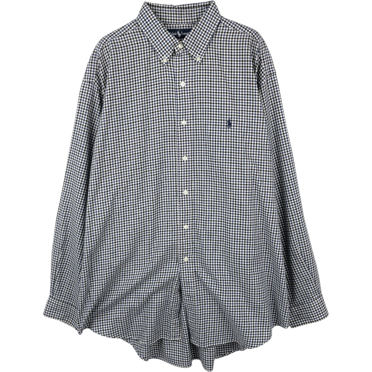 古着 ラルフローレン Ralph Lauren BLAKE 長袖 ボタンダウンチェックシャツ メンズXL相当/eaa662090