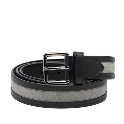 ルイ ヴィトン ベルト サイズ:100/40 ネイビー グレー レザー スウェード メンズ LOUIS VUITTON 【中古】