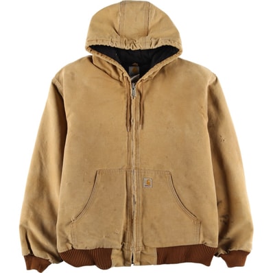 古着 カーハート Carhartt アクティブジャケット 中綿入り ダックフルジップパーカー USA製 メンズXL相当/eaa605493