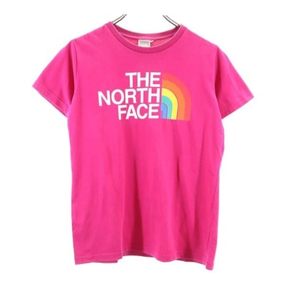 THE NORTH FACE ノースフェイス NTW3490X ロゴプリント 半袖 Tシャツ M ピンク系 アウトドア