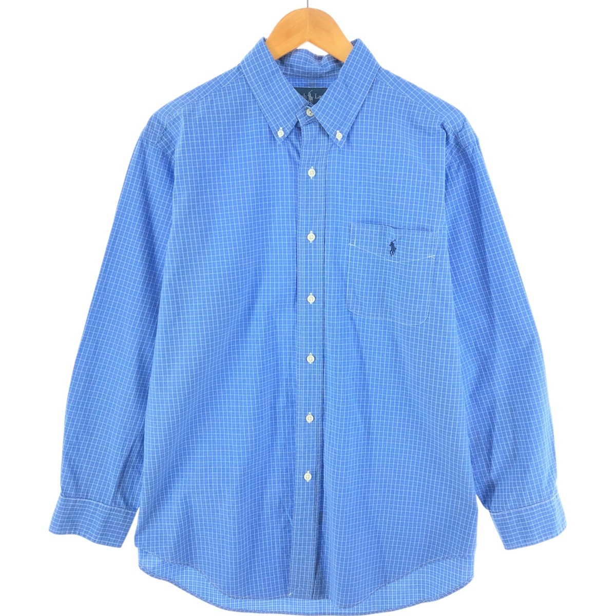 古着 ラルフローレン Ralph Lauren CLASSIC FIT 長袖 ボタンダウンチェックシャツ メンズL相当/eaa520400