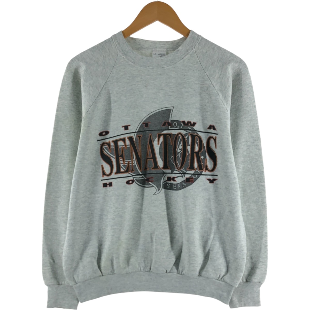 古着 90年代 フルーツオブザルーム FRUIT OF THE LOOM NHL OTTAWA SENATORS オタワセネタース プリントスウェットシャツ トレーナー カナダ製 メンズL相当 ヴィンテージ/eaa424414