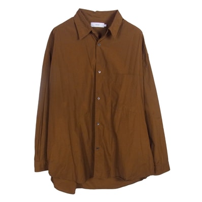 GRAPHPAPER グラフペーパー 長袖シャツ GM214-50013 Broad Oversized L/S Regular Collar Shirt オーバーサイズ 長袖 シャツ ブラウン系 FREE【中古】