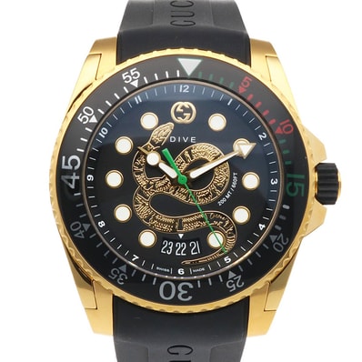 グッチ ダイブ スネーク 腕時計 時計 ステンレススチール YA136219/136.2 クオーツ メンズ 1年保証 GUCCI 中古
