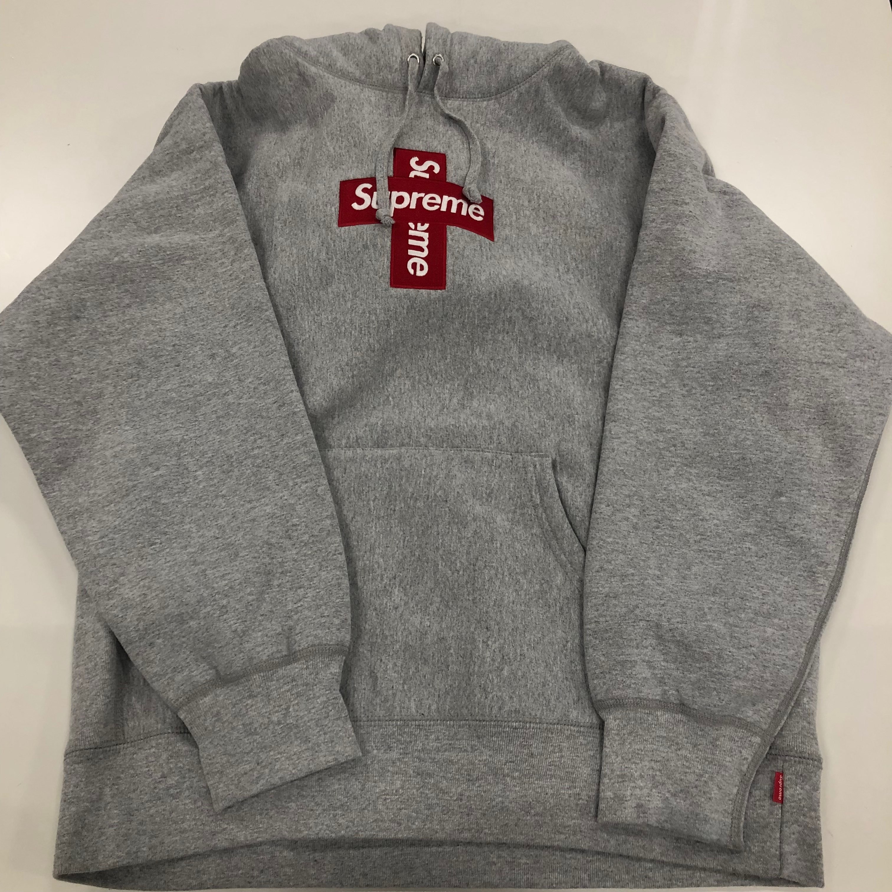 Supreme Cross Box Logo Hooded Sweatshirt "Grey"