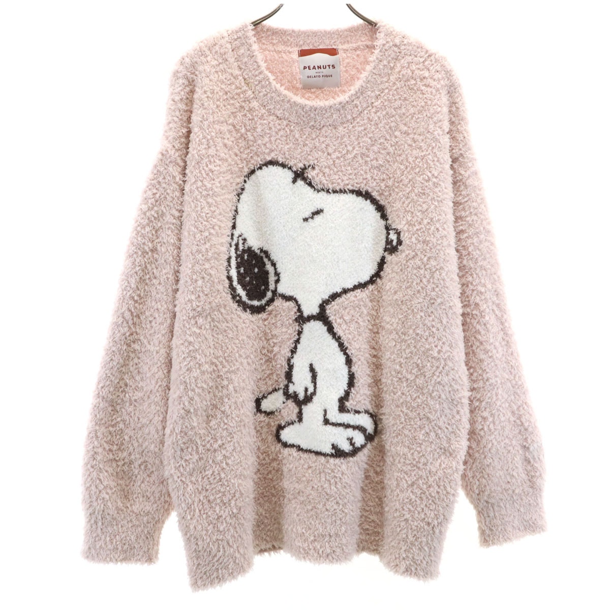 gelato pique ジェラートピケ PEANUTS ピーナッツ コラボ 長袖 ルームウェア F ピンク ふわもこ スヌーピー プルオーバー
