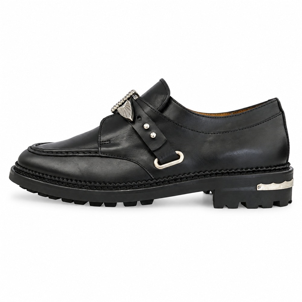 TOGA トーガ 22SS AJ1174 BLACK HARD LEATHER ブラック ハード レザー ローファー シューズ ブラック系 41【中古】