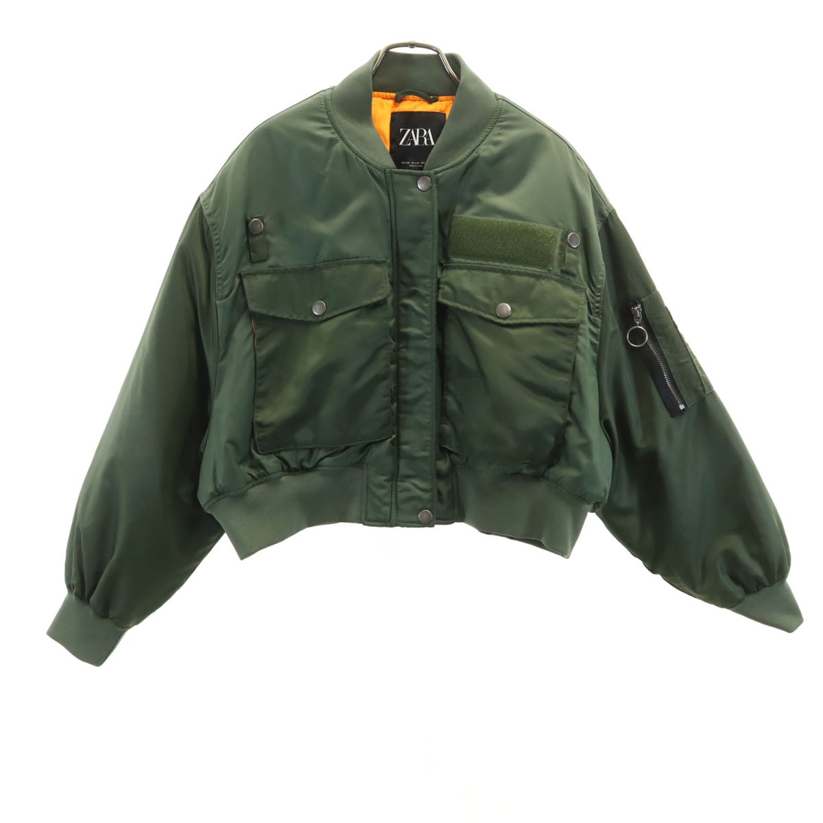 ZARA ザラ ショート丈 フライトジャケット L-XL カーキ