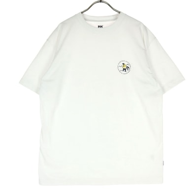 HELLY HANSEN ヘリーハンセン ロゴプリント 半袖 クルーネック Tシャツ M ホワイト