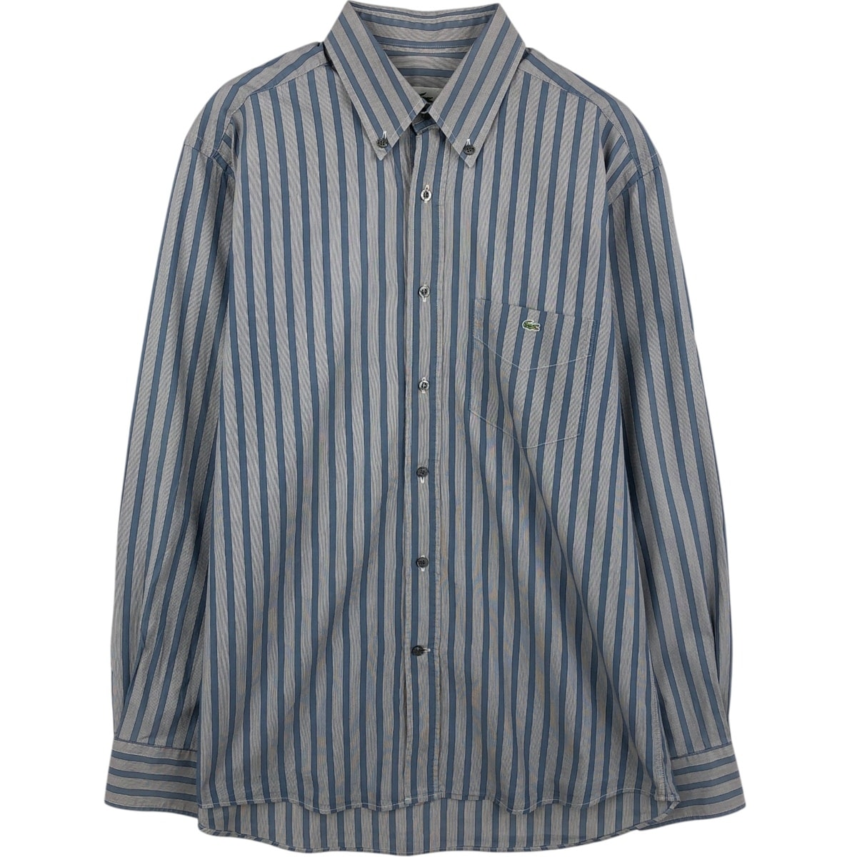 古着 ラコステ LACOSTE 長袖 ボタンダウンストライプシャツ メンズM相当/eaa636007