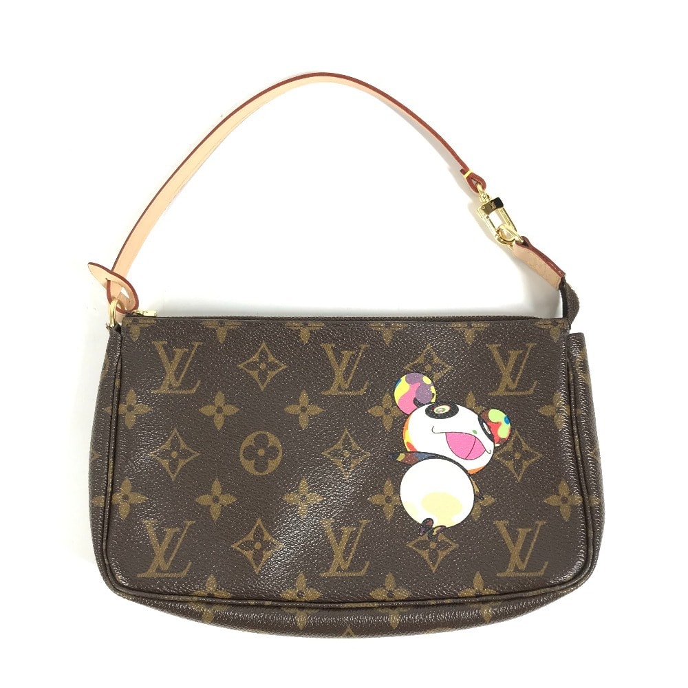ルイヴィトン LOUIS VUITTON ポシェットアクセソワール M51981 モノグラム パンダ 村上隆 カバン アクセサリーポーチ ハンドバッグ ショルダーバッグ モノグラムキャンバス ブラウン 美品