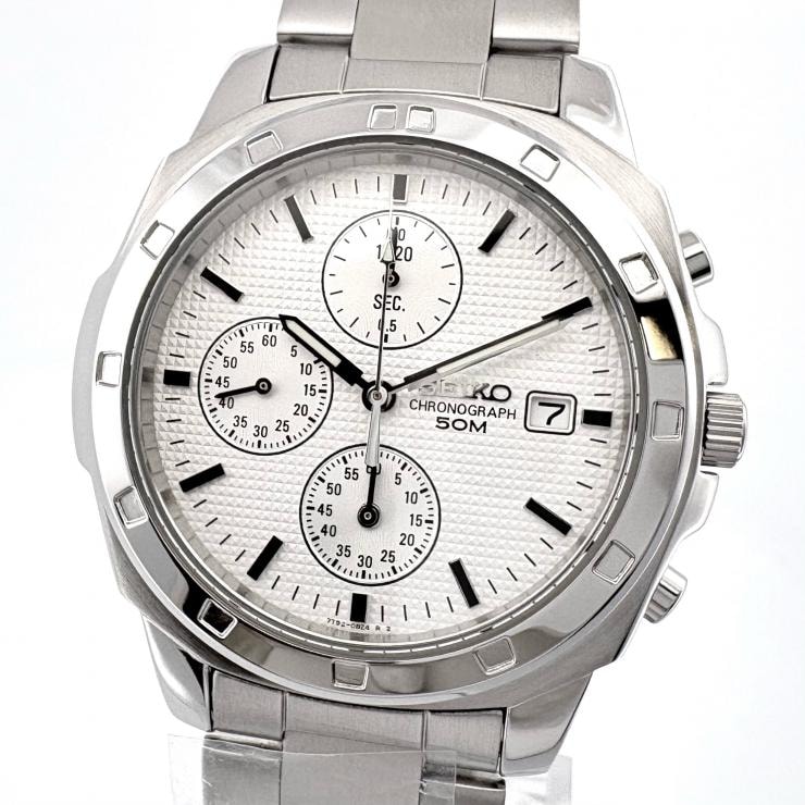 セイコー SEIKO 腕時計 逆輸入モデル SND367PC クオーツ ホワイト メンズ 海外 ボーイズ【鑑定済み】正規品