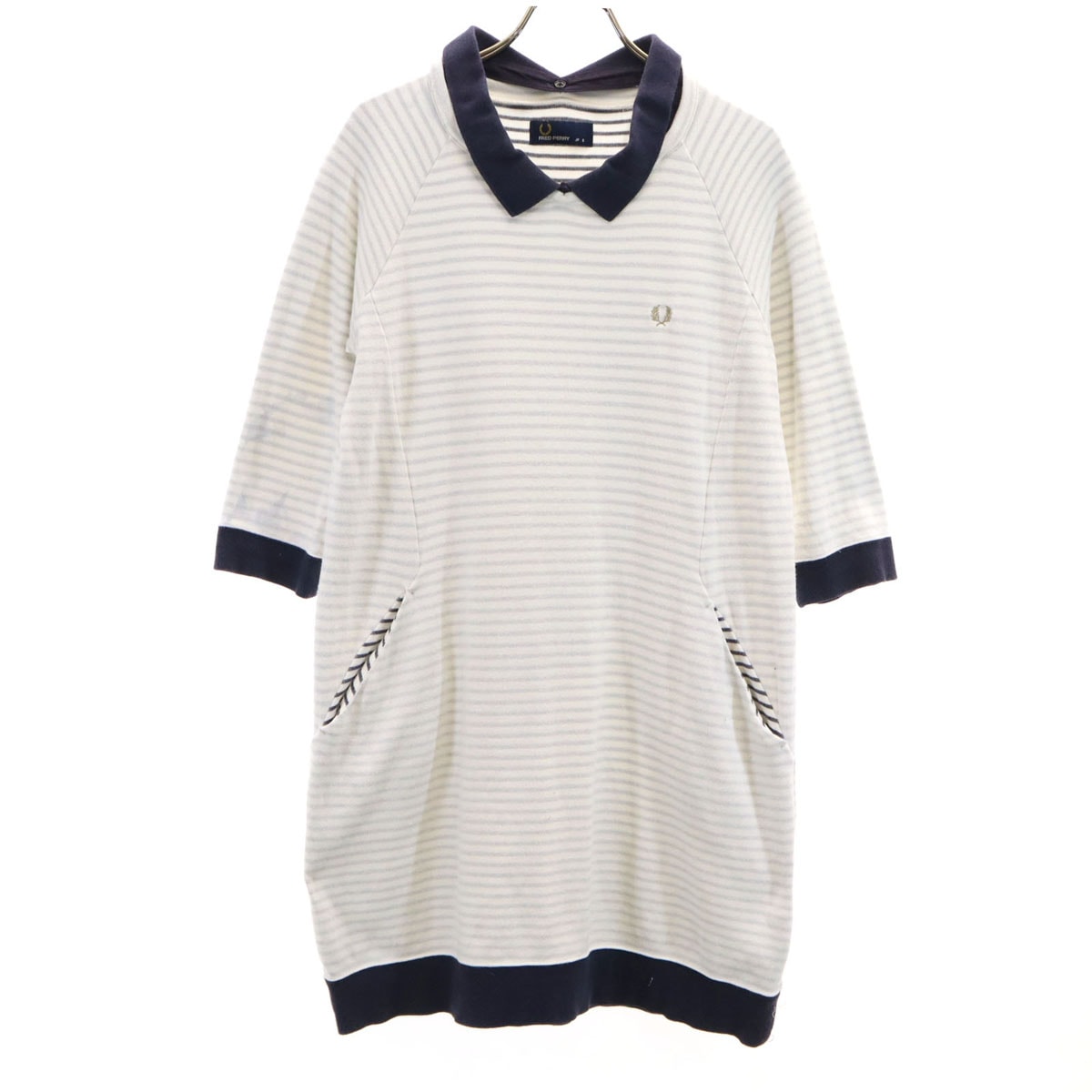 C (やや傷や汚れあり)】FRED PERRY フレッドペリー ボーダー柄 7分袖