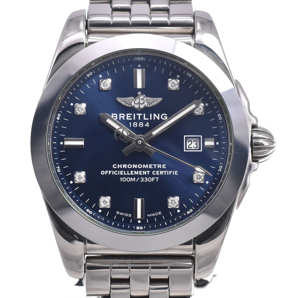 ブライトリング BREITLING W72348 ギャラクティック 29 スリークT ブルー クォーツ レディース 良品 腕時計 N#150932