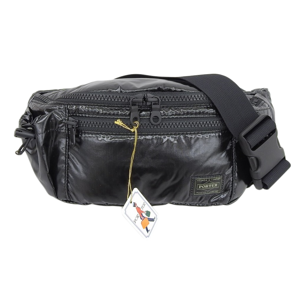 ポーター 美品 WAIST BAG L ウエストバッグ メンズ ブラック 598-09645