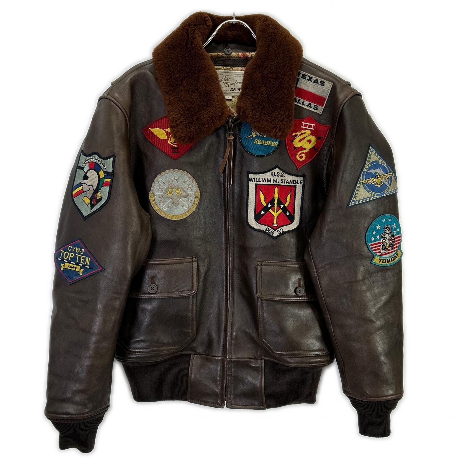 アヴィレックス 6181013 ブラウン G-1 フライト トップガン レザー ジャケット L